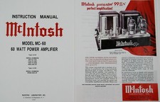 ULTIMATE McINTOSH MC60 5 version OWNERS / MAINTENANCE MANUAL and one SALES FLYER