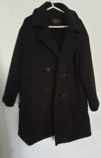 Wulux Paris Womens Long Black Coat Size M
