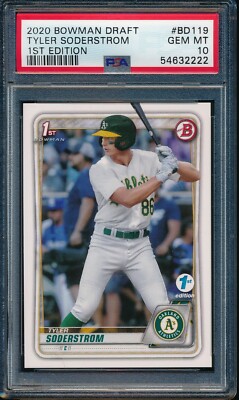 PSA 10 TYLER SODERSTROM 2020 Bowman Draft Paper 1st Edition Rookie 