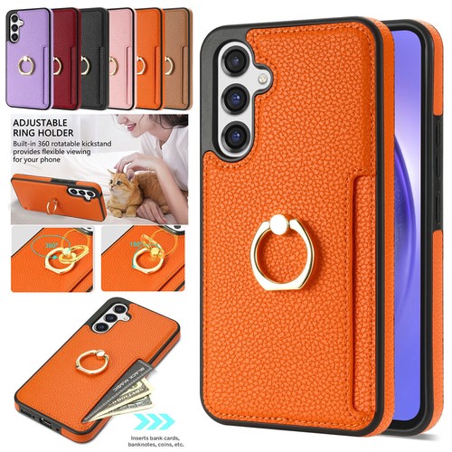 Luxury Ring Card Slot Leather Phone Case For Samsung A12 A13 A14 A52 A53 A54 A51 - 第 12/18 張圖片