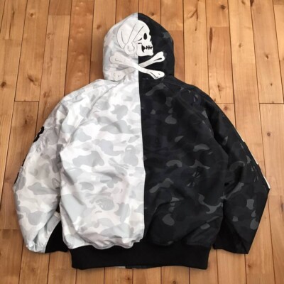 Neighborhood BAPE camo shark full zip hoodie Down Jacket A Bathing