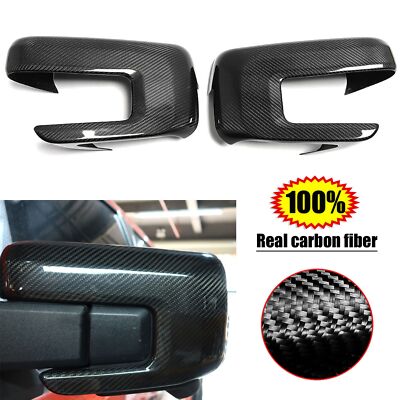 Carbon Fiber Rear View Wing Side Mirror Cover Trim Cap Fit for Ford F150 21-2024