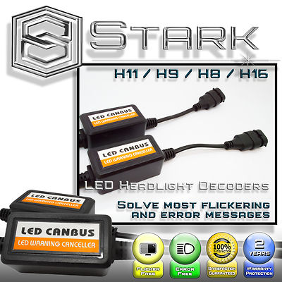 PAIR LED Headlight Canbus Error Free Anti Flickering Resistor Decoder H11 H8 H9