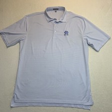 Peter Millar Summer Comfort Performance Polo Shirt Men  s Size XL White/Blue Golf