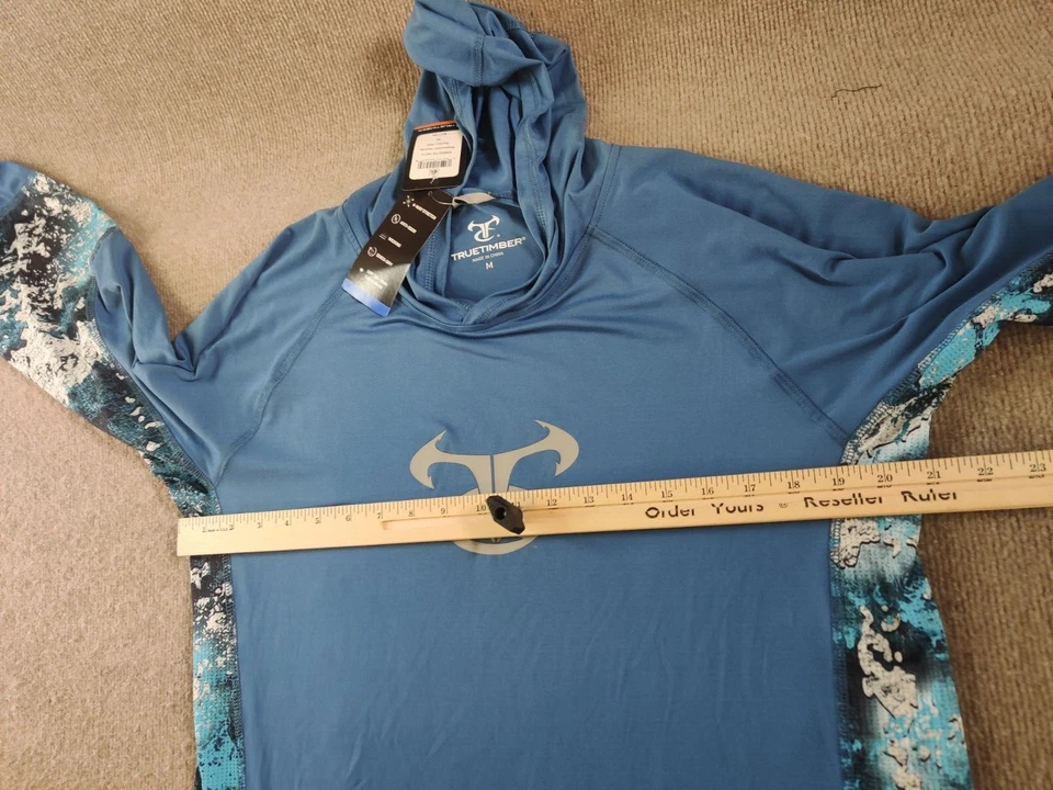 True Timber Camo Hoodie M Ragewater Hoodie Stellar/Rift Blue Performance Fish - Image 2 of 4