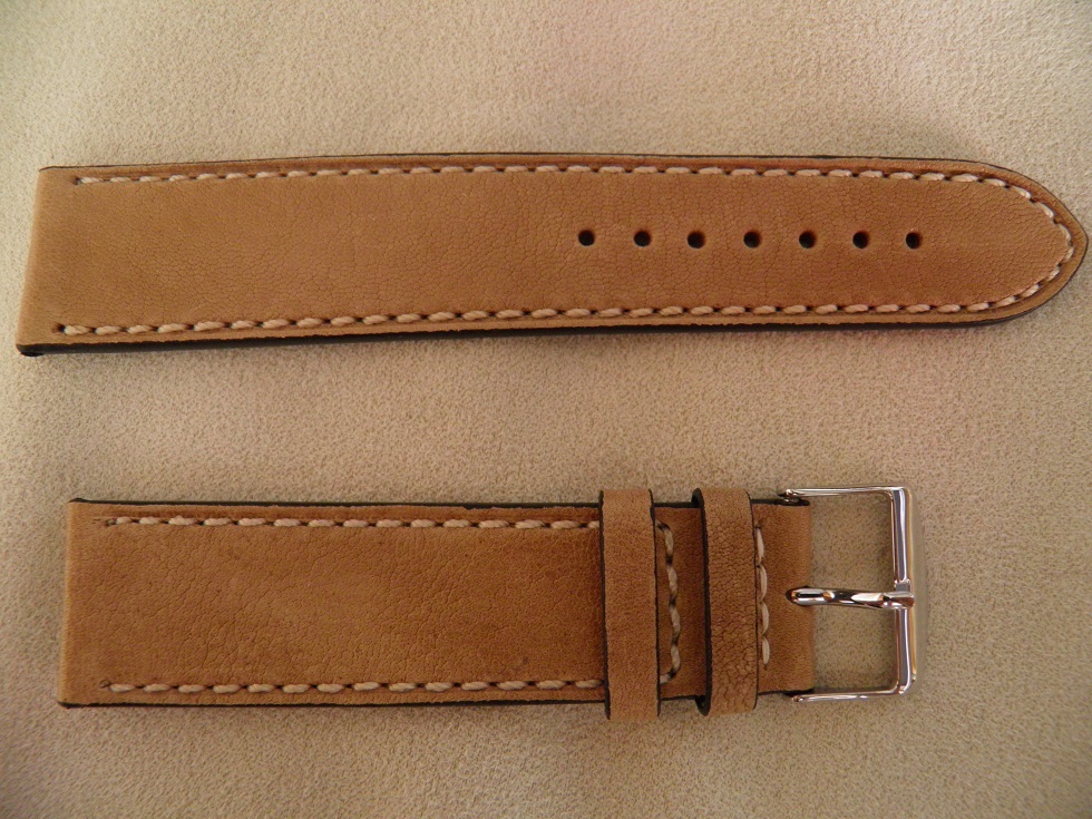 Bracelet montre 22mm confortable en cuir miel pour remplacer votre ancien bracelet rigide
