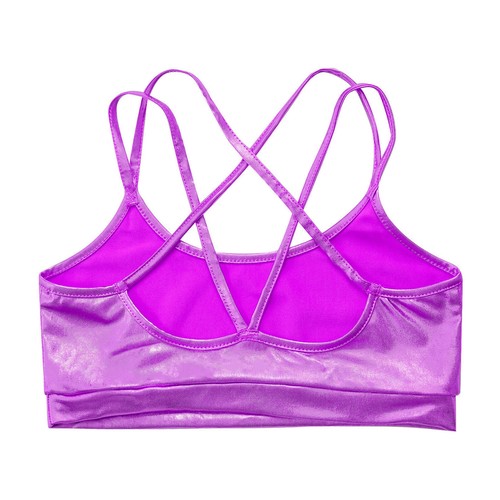 Girls Costume Training Dancewear Party Tops Dance Tees Gymnastics Bralette Gym - Picture 62 of 78