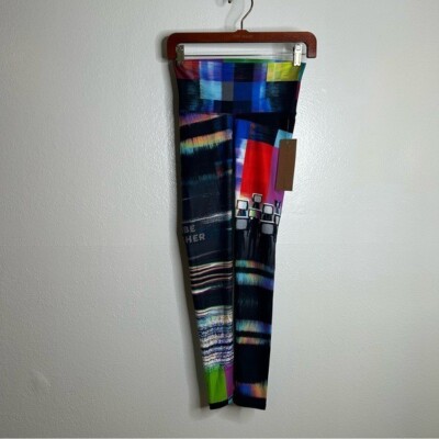 NWT Niyama Sol 'Vibe Higher' Multicolor Techno Barefoot Legging Size Small