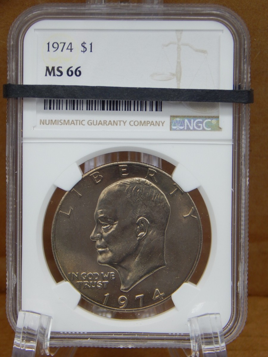 1974 P Eisenhower Ike Silver $1 Dollar - Silver - NGC MS66 (BT367