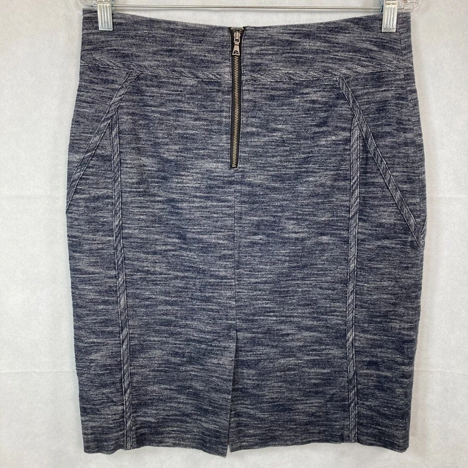 Falda clásica Entier para mujer talla 8 azul marino algodón tejido lápiz elástica Foto 3 de 4