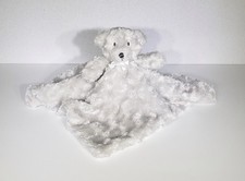 Blankets  Beyond Gray Bear Lovey Security Plush Baby Blanket Rosettes 15" EUC