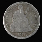 1875 S Seated Liberty Dime 10c- Good/Details- S Above Bow -Silver US Type Coin