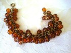 Vintage Brass Cha Cha Bracelet Brown Glass Beads Czechoslovakia KJ — photo 2