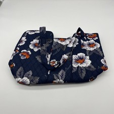 Mary Maxim Tote Bag New With White Flowers Blue Bag