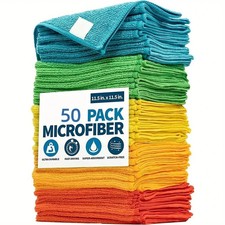 Microfiber Cleaning Cloth Set of 50 Towel Rag Car Polishing Detailing No-Scratch