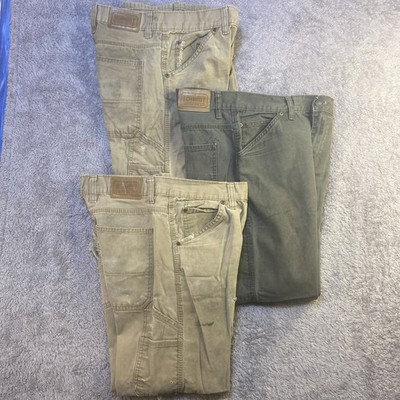 (3) PAIR Vintage C.E. Schmidt Carpenter Pants 30x30 Heavy Canvas Workwear WORN
