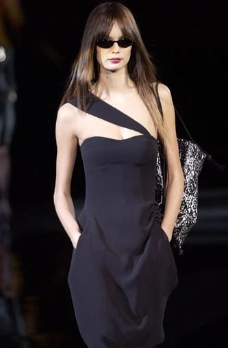 Giorgio Armani — New Giorgio Armani Vintage 2003 Runway Black Cocktail Dress US 2 4 IT 40 SMALL