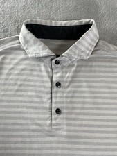 Lululemon Polo Shirt Mens Small Athletic Gray Stripe Performance Stretch Golf