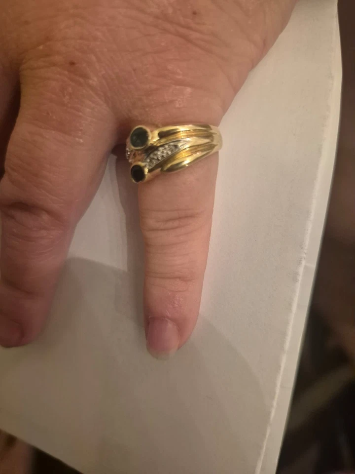 Damen Goldring 585 mit Steinen, gebraucht