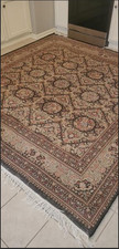 Intricate flower and scrolling vines hand-knotted oriental rug (8 3/4 x 8)