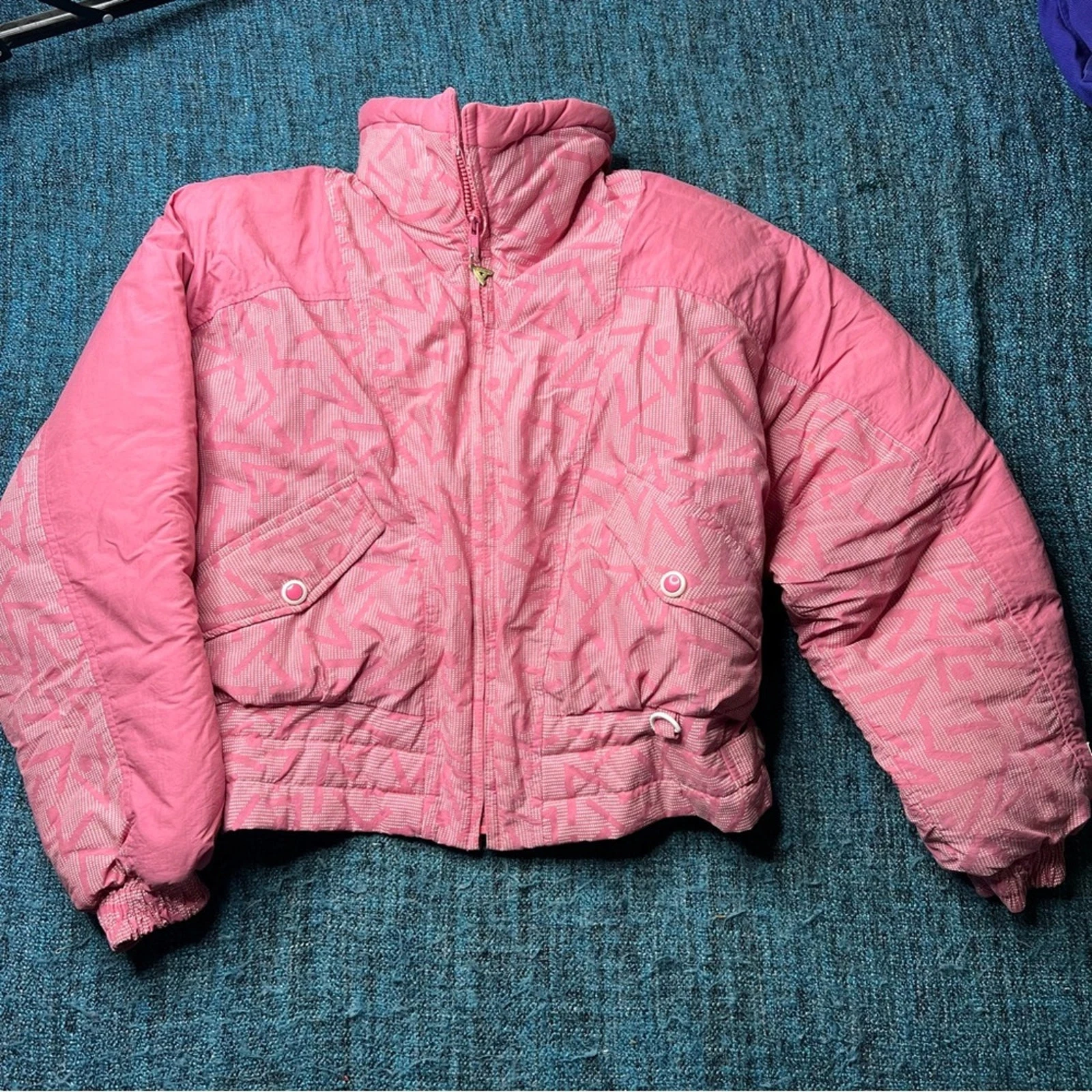 Vintage Alpine Designs Goose Down Filled Snow Skii Winter Jacket Pink Womens 10