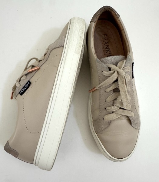 FRANKIE4 Womens Leather Mim III Color Almond Milk/Suede Size 7.5,