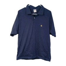 Brooks Brothers Polo Shirt Mens Size Large Blue Collared Short Sleeve Logo Slim