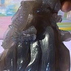 Gray Carved Crystal Figurine w/ Quartz Geode Sphere, approx 7 in — photo 9