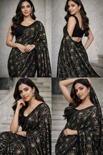 WEDDING DESIGNER BOLLYWOOD SAREE BLOUSE SARI ETHNIC PARTY WEAR INDIAN PAKISTANI