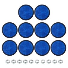 10 x Round Rear Reflectors Reflective Warning Reflector with M6 Screw Blue