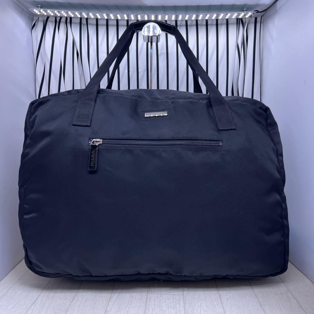 Gucci Black Leather Boston Large Travel Tote Bag Excellent Condition