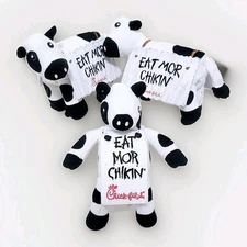 Lot of 3 CHIK FIL A Cow Plush Advertising Eat Mor Chik'n 2002 2012 2014