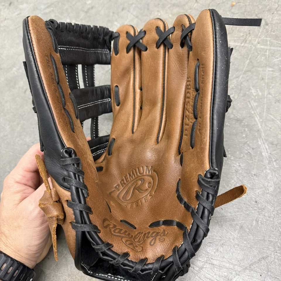 Guante de béisbol softbol de cuero RAWLINGS D1275DBB 12,75" DERECHO cero choque Foto 4 de 4