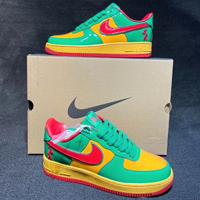Nike Air Force 1 Low Top Patent Leather Colorblock Lace-Up Sneaker NWB