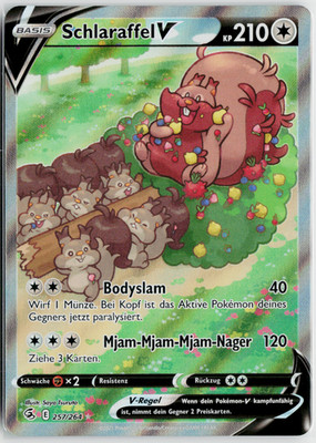 Pokémon TCG Schlaraffel V 257/264 Alternative Art Fusions Angriff Near Mint DE
