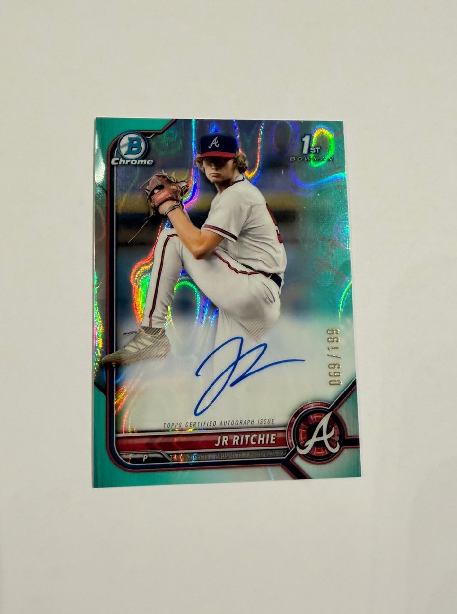 JR Ritchie 2022 1st Bowman Chrome Aqua Lava Refractor Auto /199