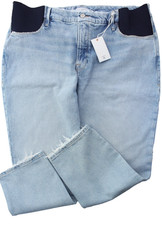 NWT - Good American GOOD GIRLFRIEND PETITE GGPNF062TM Maternity Jeans SIZE: 12
