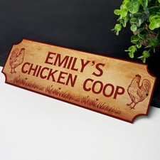 Personalised Chicken Coop Sign Outdoor Wall Plaque For Garden Yard Hen House