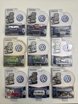 GREENLIGHT V-DUBS LOT OF 9 BUS, VAN, CAB PICKUP, BEETLE, NO DUPLICATES