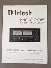 MCINTOSH MC 2205 POWER AMPLIFIER SERVICE MANUAL D0009