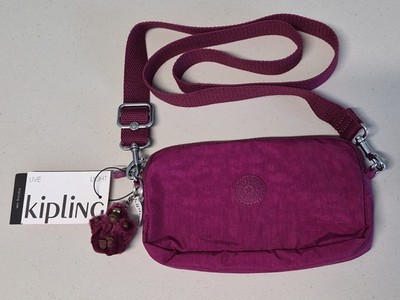Kipling Live Light Crossbody Bag KlA6U0 EMILIA Purple Fig With Gorilla Charm NWT