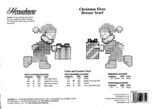 NIP  HERRSCHNERS STAMPED CROSS STITCH CHRISTMAS ELVES DRESSER SCARF