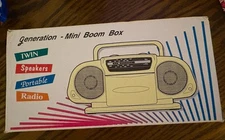 NIB VTG Generation Mini Baby Boom Box AM/FM Portable Radio 7 in. long Mo. 190375