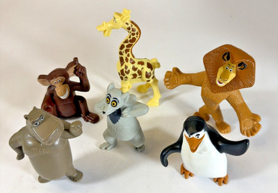 Madagascar Collectible Toy Lot of 6 Assorted Movie Characters   Used