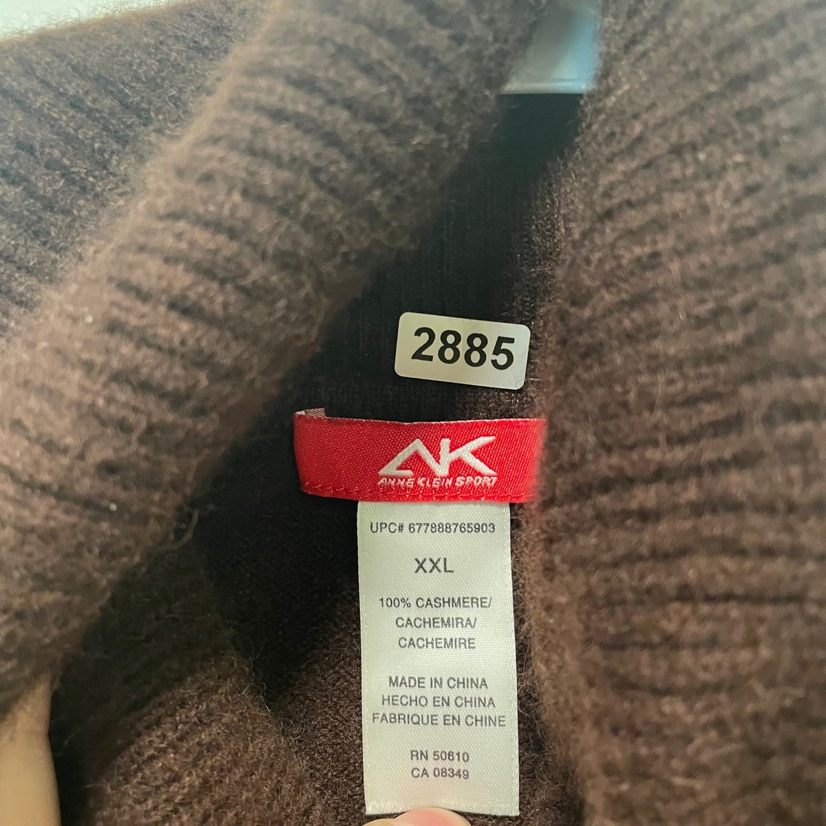 Anne Klein Sport Chocolate Brown 100% Cashmere Turtleneck Sweater XXL View 2