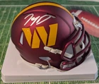 Jayden Daniels Washington Commanders Autographed Riddell Mini-Helmet coa