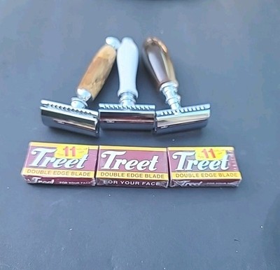 3 Double Edge Safety Razors In Very Good Condition. No Boxes.  W/Blades