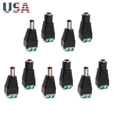 10pcs Male+Female DC Power Jack Connector Adapter Plug 2.1 x 5.5mm for CCTV
