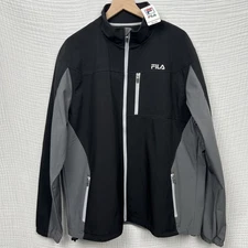 FILA Cliff Bonded Jacket Mens XXL Black & Gray NEW MSRP $100