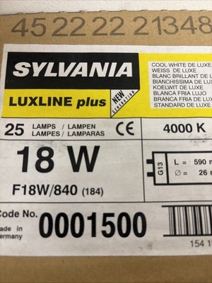 25x Sylvania Standard F18W/840 Leuchtstofflampe T8 G 13 /590mm!!